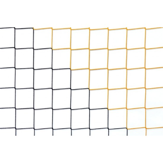 Plasa pentru poarta de fotbal negru cu galben 5.15m x 2.05m - fir 4mm -1515-65